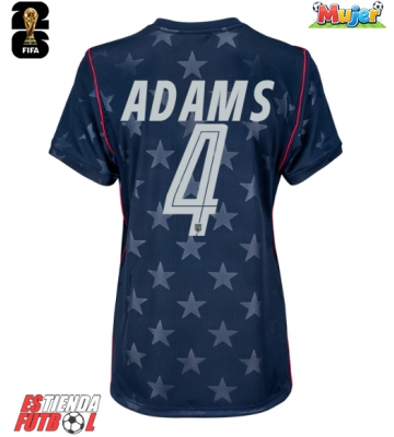 Estados Unidos Tyler Adams #4 Segunda Equipación Mujer Mundial 2026 Manga Corta